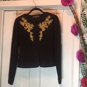 Black Jacket with Gold rope detail . Suzy Shier L